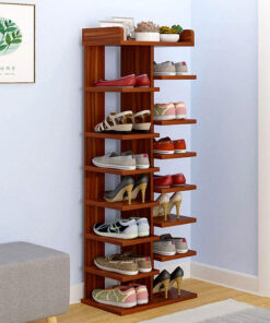 Double Row Shoe Rack Organizer, Space Saving Shoes Storage, Wooden Shoes Racks