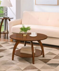 Wooden Rund Coffee Table for Living Room