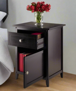 Wooden Bedside Table with Cabinet - Image 17