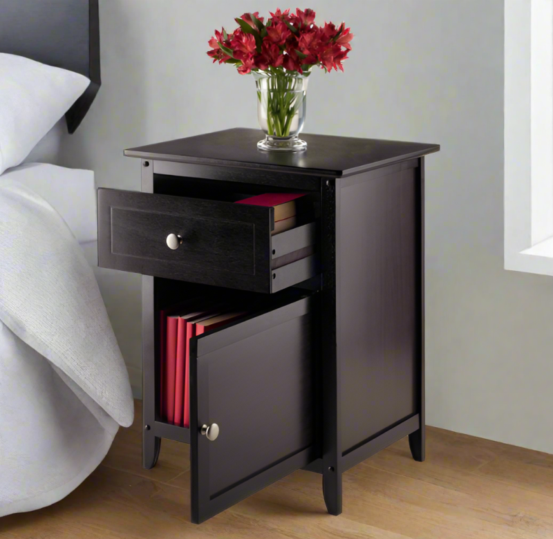 Wooden Bedside Table with Cabinet - Image 17