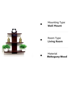 Wooden Wall Shelf for Home Decor Items, Living Room and Bedroom | Dime Store Wall Shelves - Image 4