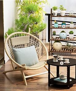 Alternative view of Minimalist Wooden Coffee Table | Round Tea Table for Living Room, Bedroom, Office
