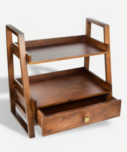 Wooden Versatile Kitchen Organizer Rack with Drawer - Image 7