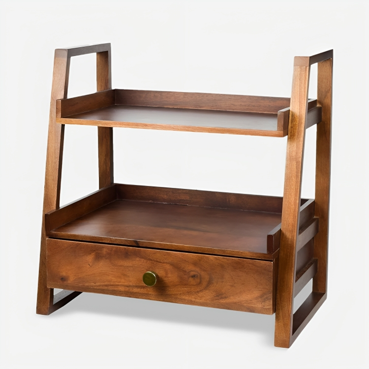Wooden Versatile Kitchen Organizer Rack with Drawer - Image 5