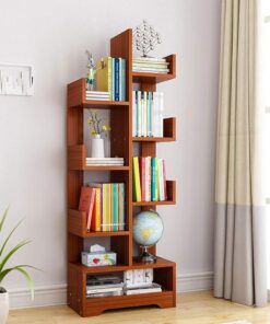 6 Tier L-Shaped Wooden Bookshelf - Image 4