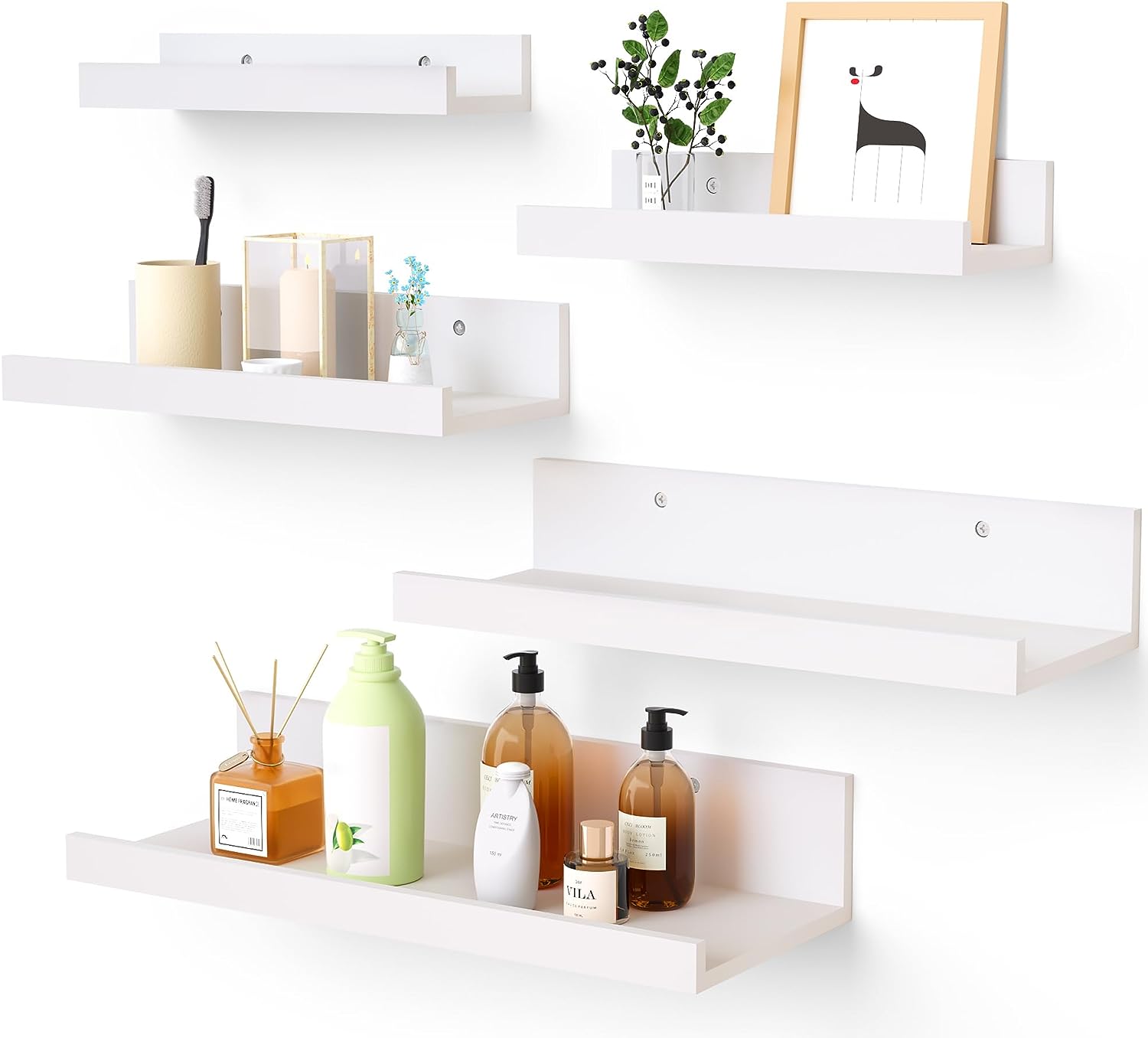 Wall Mounted Wood Shelves for Bedroom, Living Room, Bathroom, Kitchen, Small Picture Ledge Shelves - Image 12