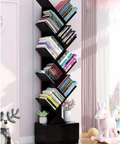 Wooden Tree Shape 9 Tier Bookshelf For Office & Home - Image 4