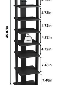 Wooden 7 Tiers Vertical Shoe Rack, Wooden Shoes Racks Organizer - Image 9