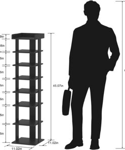 Wooden 7 Tiers Vertical Shoe Rack, Wooden Shoes Racks Organizer - Image 6