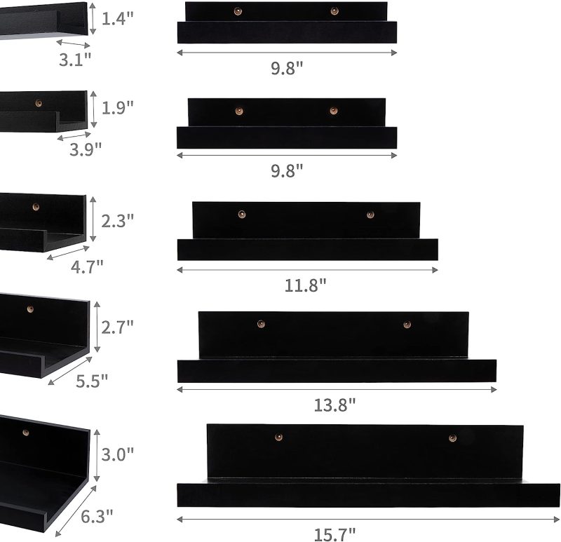 Wall Mounted Wood Shelves for Bedroom, Living Room, Bathroom, Kitchen, Small Picture Ledge Shelves - Image 15