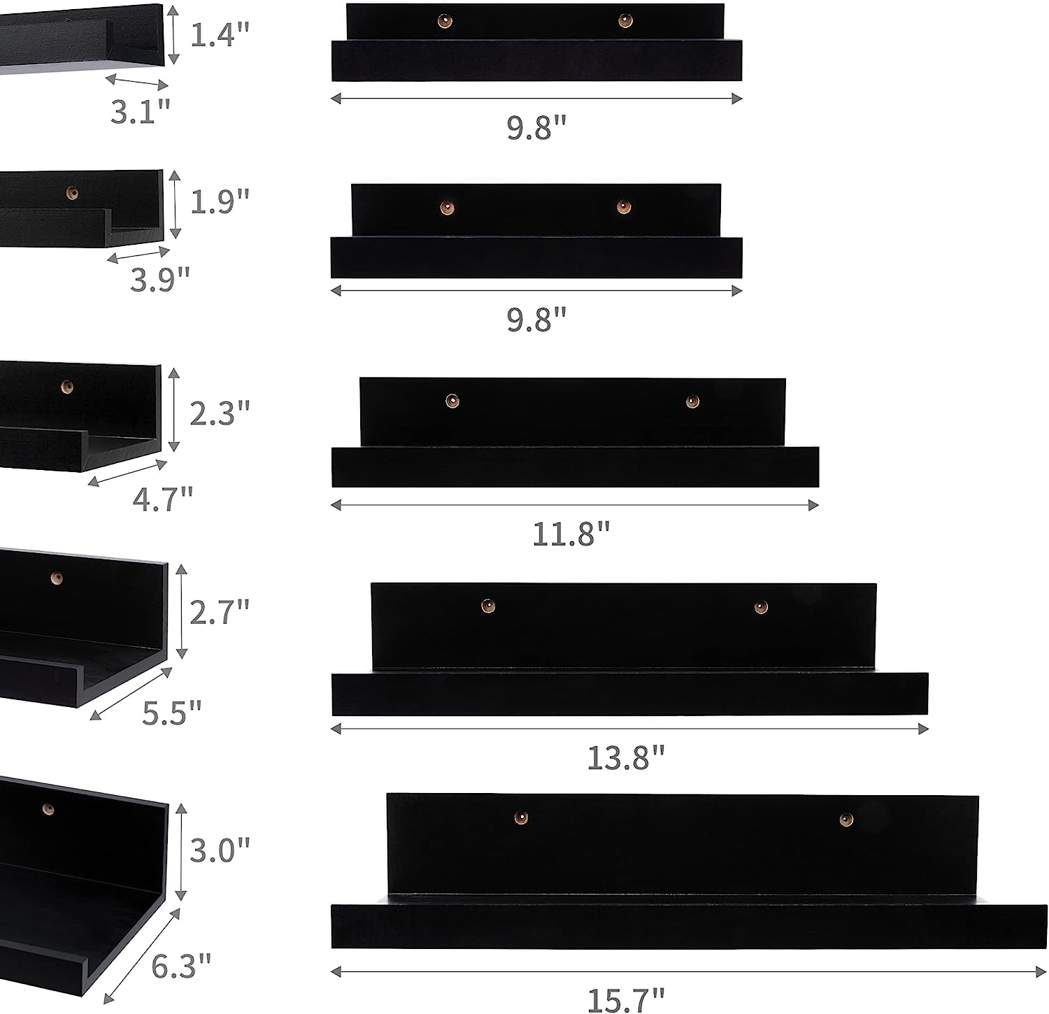 Wall Mounted Wood Shelves for Bedroom, Living Room, Bathroom, Kitchen, Small Picture Ledge Shelves - Image 15