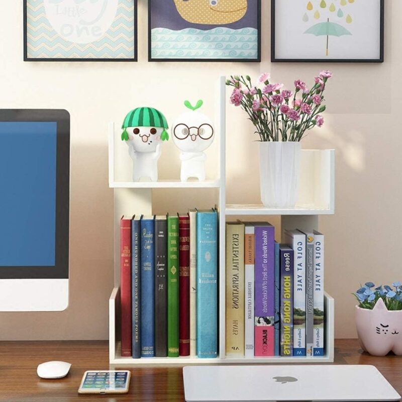 Wooden L-Shape Mini Book Shelf For Office/ Home - Image 5