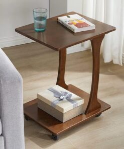 Modern Bedside Coffee Table | Wooden Bedside Tea Table | Bedside Laptop Table - Image 8