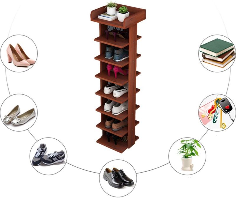 Modern Shoe Rack Organizer, Space Saving Shoes Storage, Wooden Shoes Racks - Image 4