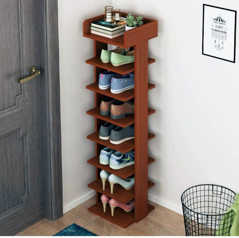 Alternative view of Modern Shoe Rack Organizer, Space Saving Shoes Storage, Wooden Shoes Racks
