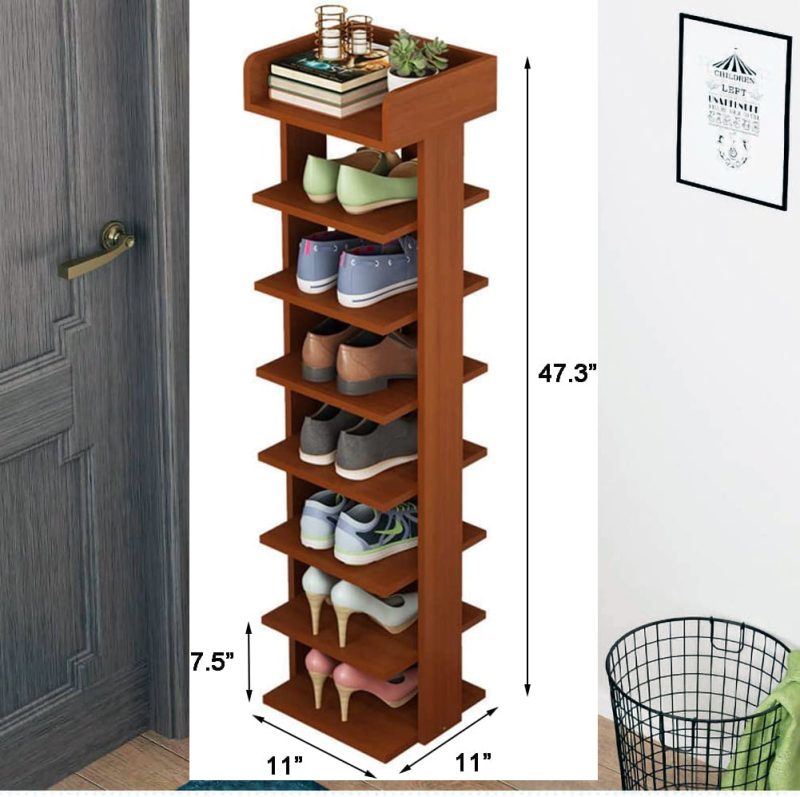Modern Shoe Rack Organizer, Space Saving Shoes Storage, Wooden Shoes Racks - Image 5