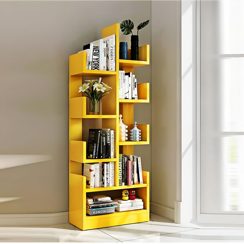 6 Tier L-Shaped Wooden Bookshelf - Image 3