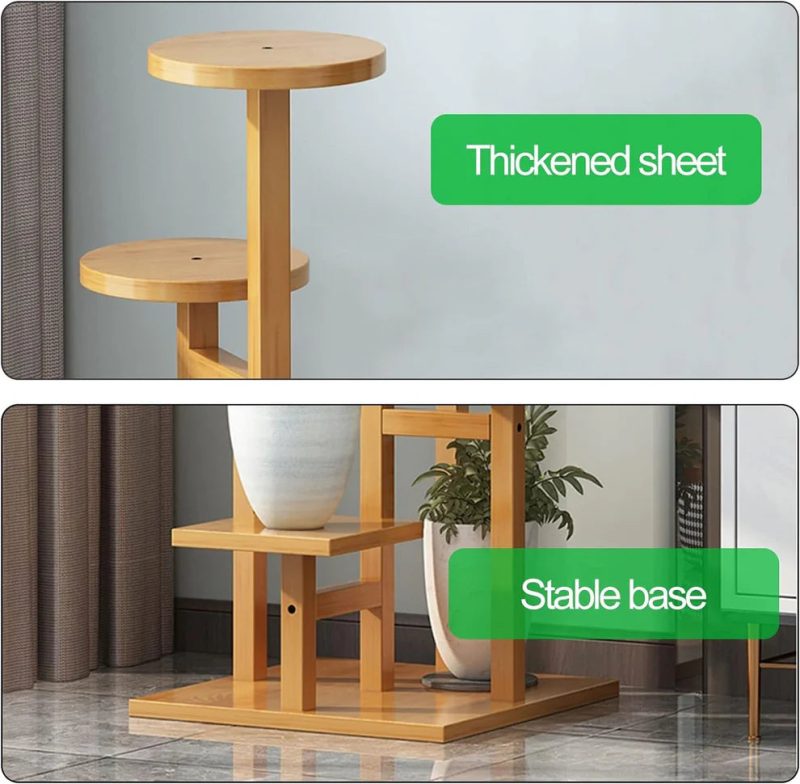 5 Tier Wooden Flower Plant Stand For Living Room, Office, Balcony - Image 5