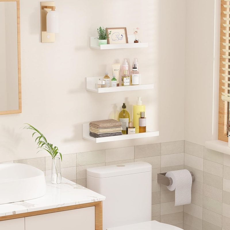 Wall Mounted Wood Shelves for Bedroom, Living Room, Bathroom, Kitchen, Small Picture Ledge Shelves - Image 5