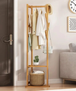Wooden Entrance Hall Tree Modern Style Simple Home Floor Hall Stand