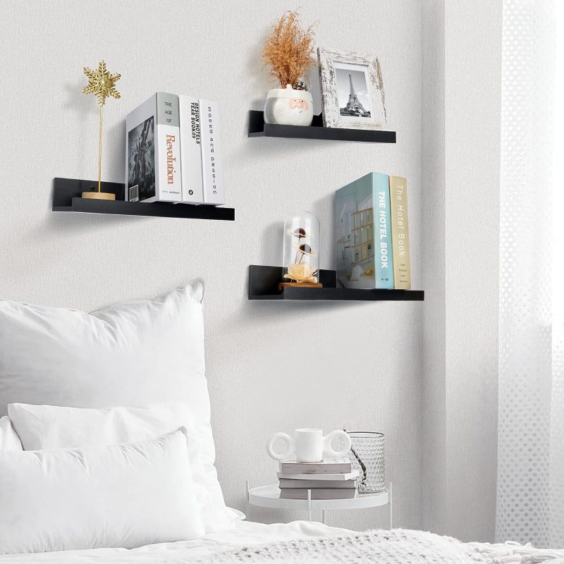 Wall Mounted Wood Shelves for Bedroom, Living Room, Bathroom, Kitchen, Small Picture Ledge Shelves - Image 7