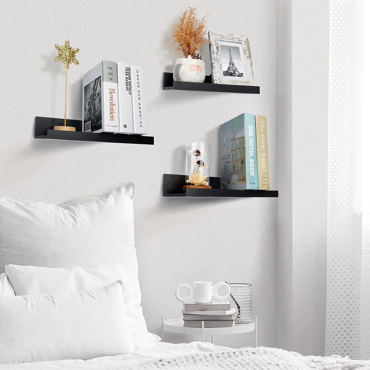 Wall Mounted Wood Shelves for Bedroom, Living Room, Bathroom, Kitchen, Small Picture Ledge Shelves - Image 7