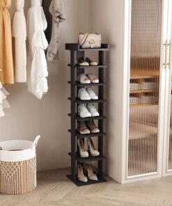 Wooden 7 Tiers Vertical Shoe Rack, Wooden Shoes Racks Organizer - Image 8