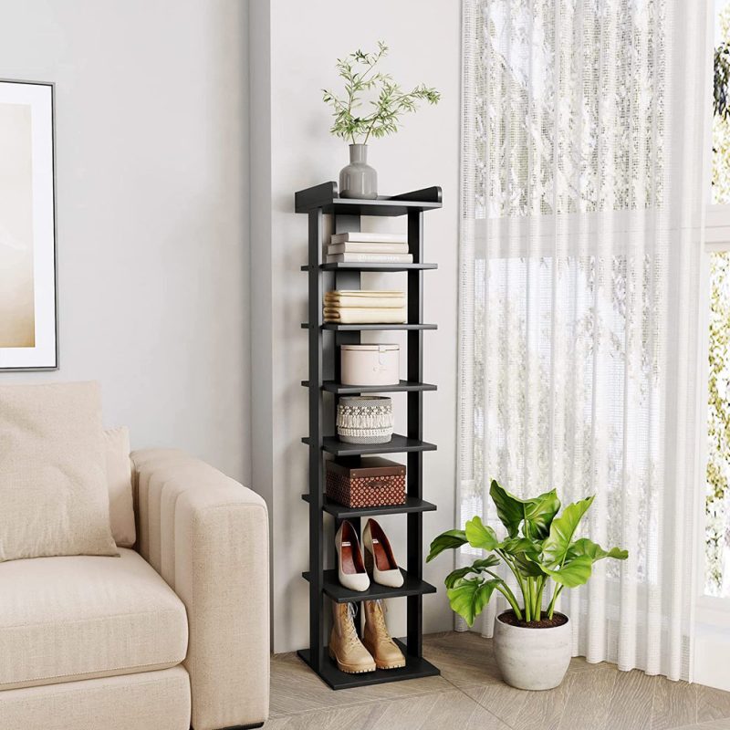 7 Tiers Vertical Shoe Rack, Wooden Shoes Racks