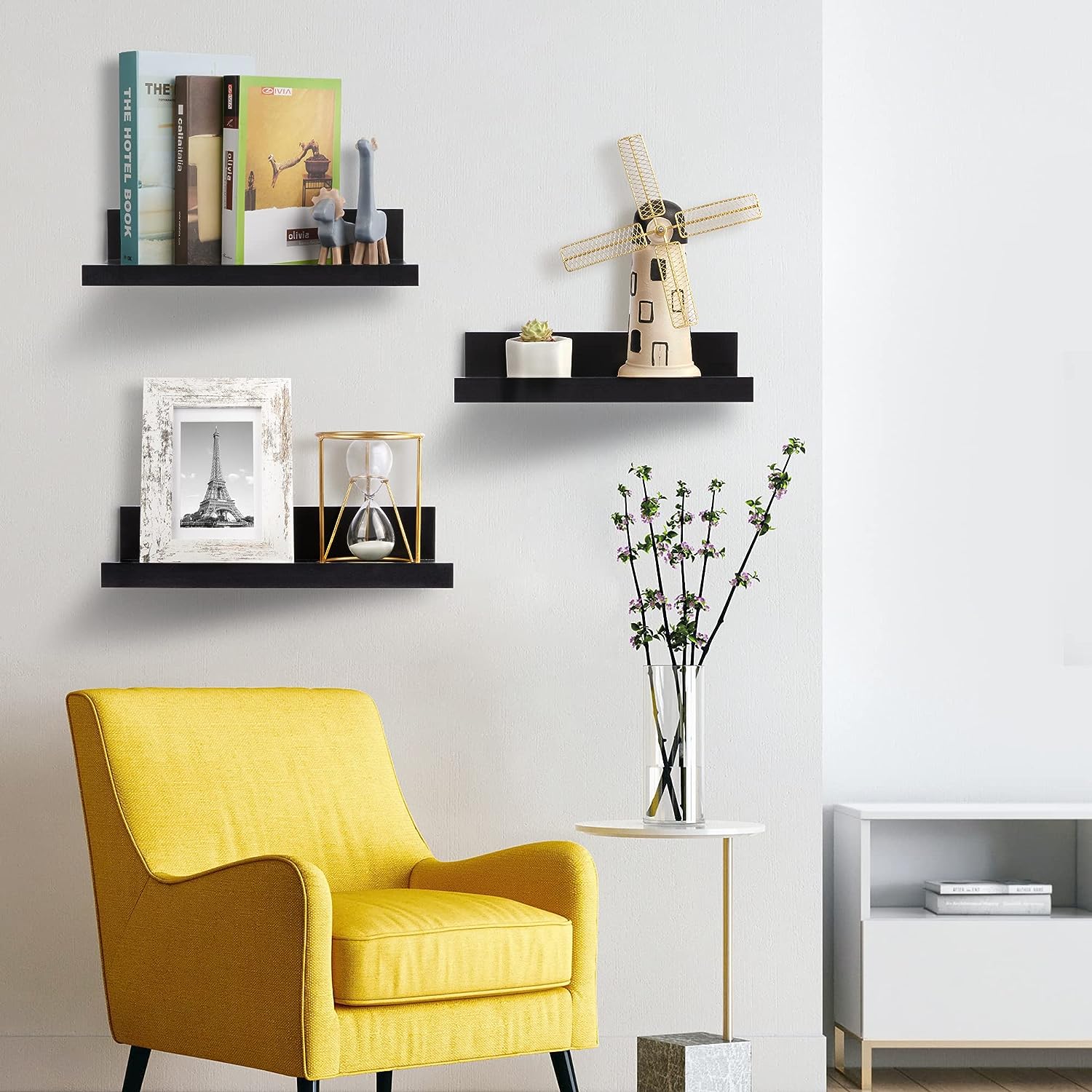 Wall Mounted Wood Shelves for Bedroom, Living Room, Bathroom, Kitchen, Small Picture Ledge Shelves - Image 8