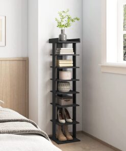 Wooden 7 Tiers Vertical Shoe Rack, Wooden Shoes Racks Organizer - Image 10