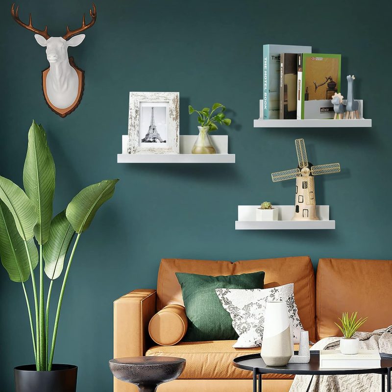 Wall Mounted Wood Shelves for Bedroom, Living Room, Bathroom, Kitchen, Small Picture Ledge Shelves - Image 9