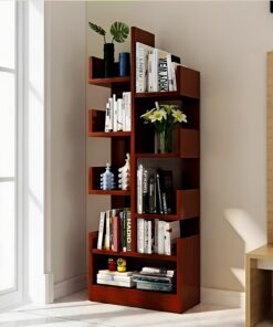 Alternative view of 6 Tier L-Shaped Wooden Bookshelf