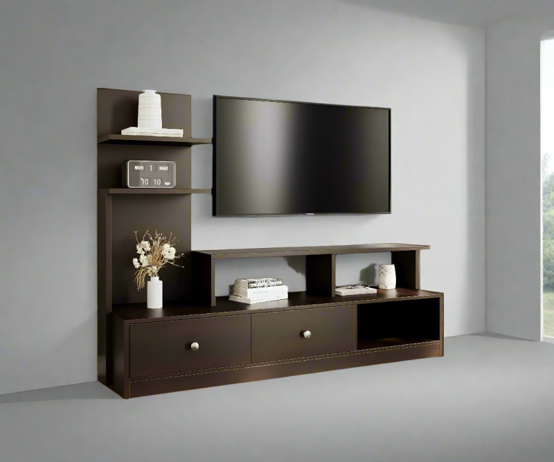 Alternative view of Minimalist TV Unit with Cabinet | Wooden TV Console | TV Stand with Cabinet