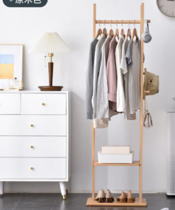 Alternative view of Wooden Clothes Hanger Stand | Minimalist Coat, Hat Hanger