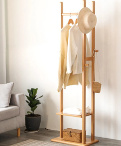 Wooden Clothes Hanger Stand | Minimalist Coat, Hat Hanger - Image 4