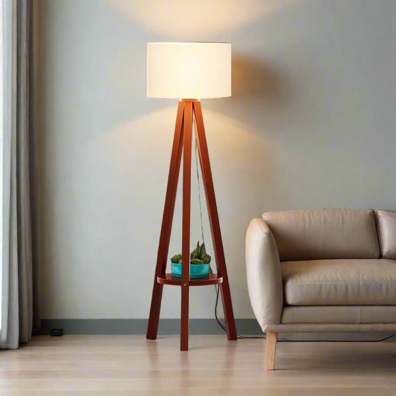 Outstanding Wooden Trypod Floor Lamp for Bedroom , Living Room