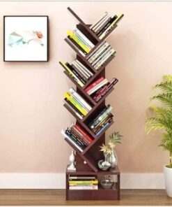 Wooden Tree Shape 9 Tier Bookshelf For Office & Home - Image 3