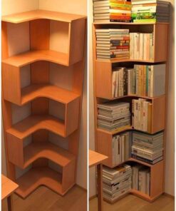 Alternative view of Wooden Stylish corner bookshelf