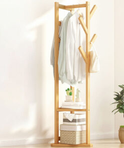 Alternative view of Wooden Entrance Hall Tree Modern Style Simple Home Floor Hall Stand