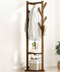 Wooden Entrance Hall Tree Modern Style Simple Home Floor Hall Stand - Image 3