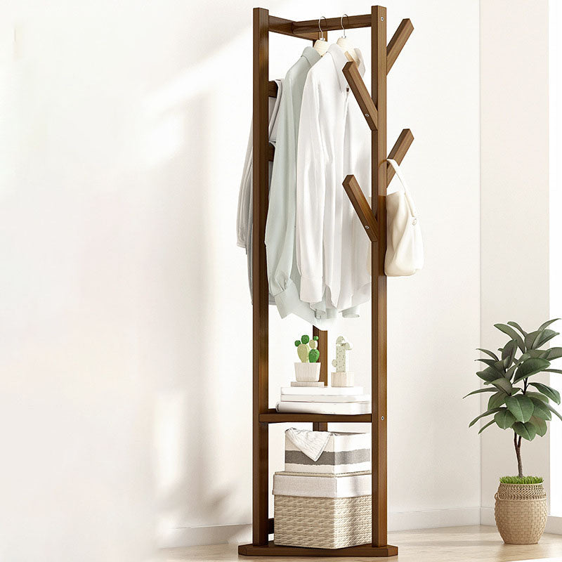 Wooden Entrance Hall Tree Modern Style Simple Home Floor Hall Stand - Image 3