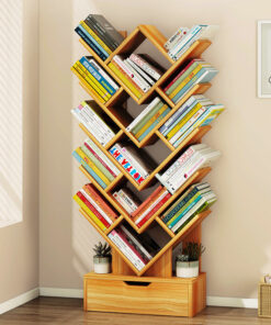 W Shape Large Bookshelf For Home and Office