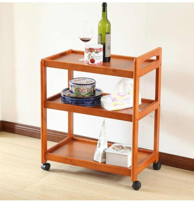 Modern Wooden Tea Trolly - Image 4