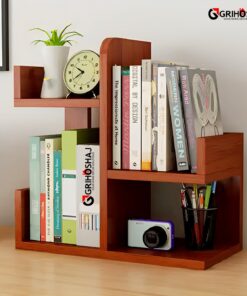 Wooden L-Shape Mini Book Shelf For Office/ Home - Image 6