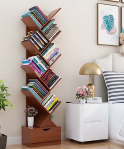 Wooden Tree Shape 9 Tier Bookshelf For Office & Home