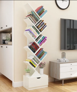 Wooden Tree Shape 9 Tier Bookshelf For Office & Home - Image 7