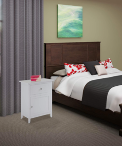 Wooden Bedside Table with Cabinet - Image 10