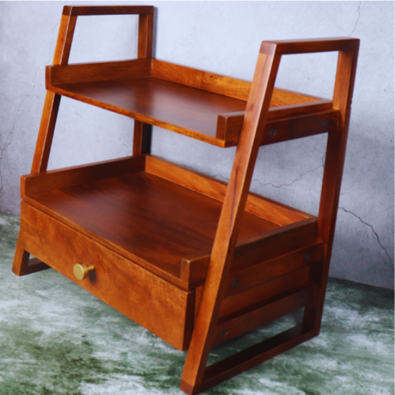 Wooden Versatile Kitchen Organizer Rack with Drawer - Image 10