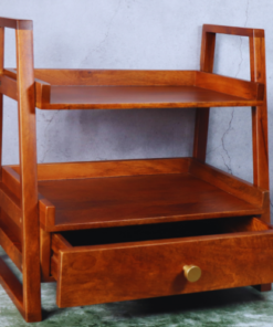 Wooden Versatile Kitchen Organizer Rack with Drawer - Image 8