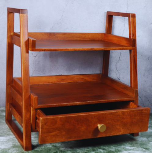 Wooden Versatile Kitchen Organizer Rack with Drawer - Image 8